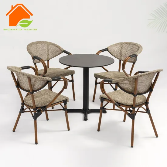 Metal Outdoor Restaurant Table and Chair Set with Coffee Table