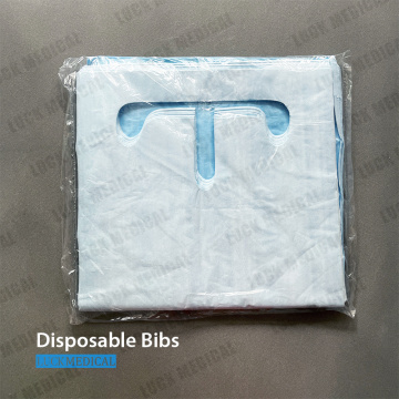 Babero dental desechable con corbata