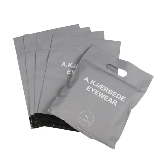 Custom Logo Poly Mailer for Clothing - Grey Polymailer with Handle
