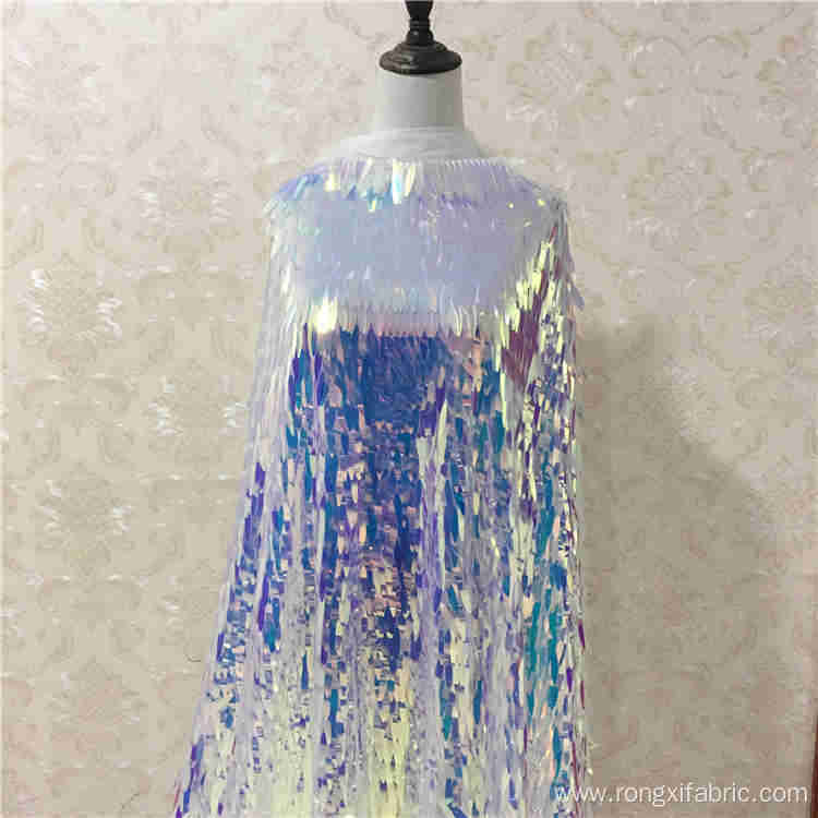 wholesale New Dress decoration leaf sequin fabric