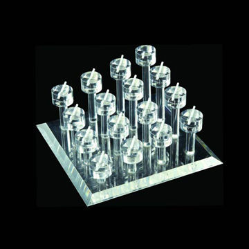 Clear acrylic ring display, different height with square base to display rings in attractive way