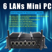 Fanless Pfsense Intel Core i5 7226U i3 7167U 3865U Industrial Mini PC 2*RS232 6 Lans 4*USB3.0 Firewall PC Router HDMI 4G/3G WiFi