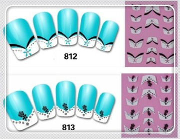 2015 hot sale 3D eco friendly french lace flower nail art sticker decoration set