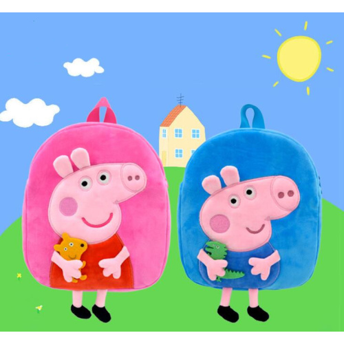 Cartoon Pig Plush Schoolbag Toy Embroidery Bag Backpack