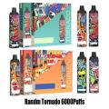 12 мл RandM Tornado 6000 Puffs Одноразовые вейпы