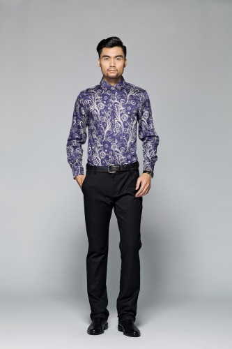 Men's print long sleeve shirt