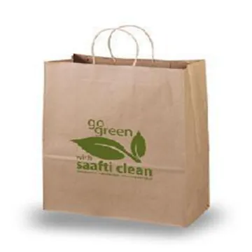 Brown recycle kraft paper bags with twisted handles