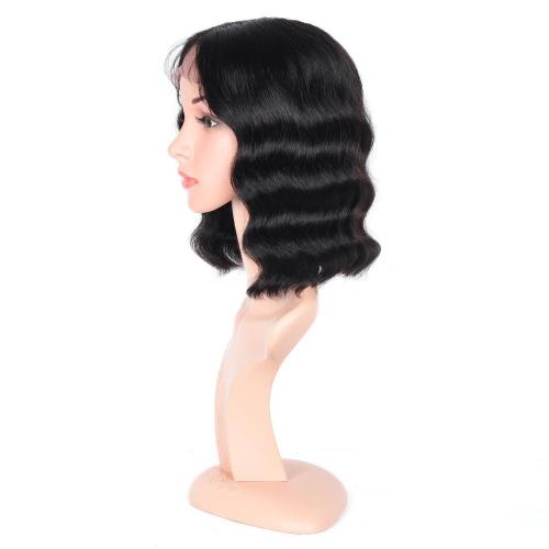 100% NATURAL VIRGIN REMY HUMAN HAIR WAVY PART LACE WIG