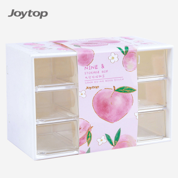 Joytop 4904 Wholesale Peach Plastic Drawer Storage Box with Stickers