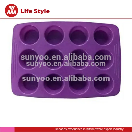 Purple square Silicone muffin pan