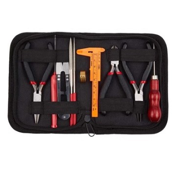 10-Piece Jewelry Making Tools Kit with Zippered Storage Case: Ideal for Crafting and Repair Projects