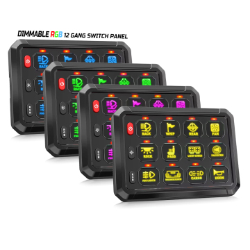 Devre Kontrol Rölesi ile 12 Çete Dimmable Off-Road Işık Anahtarı Paneli