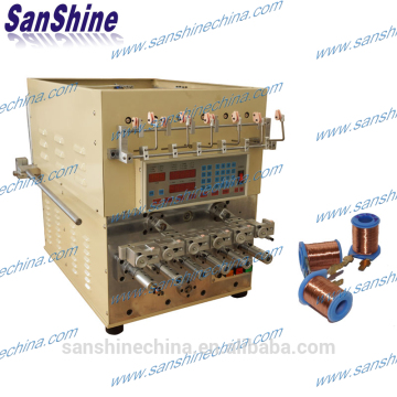 Six spindles automatic fine wire laminated transformer coil winding machine with wire twister