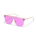 Rimless square sunglasses one piece large frame personality sunglasses