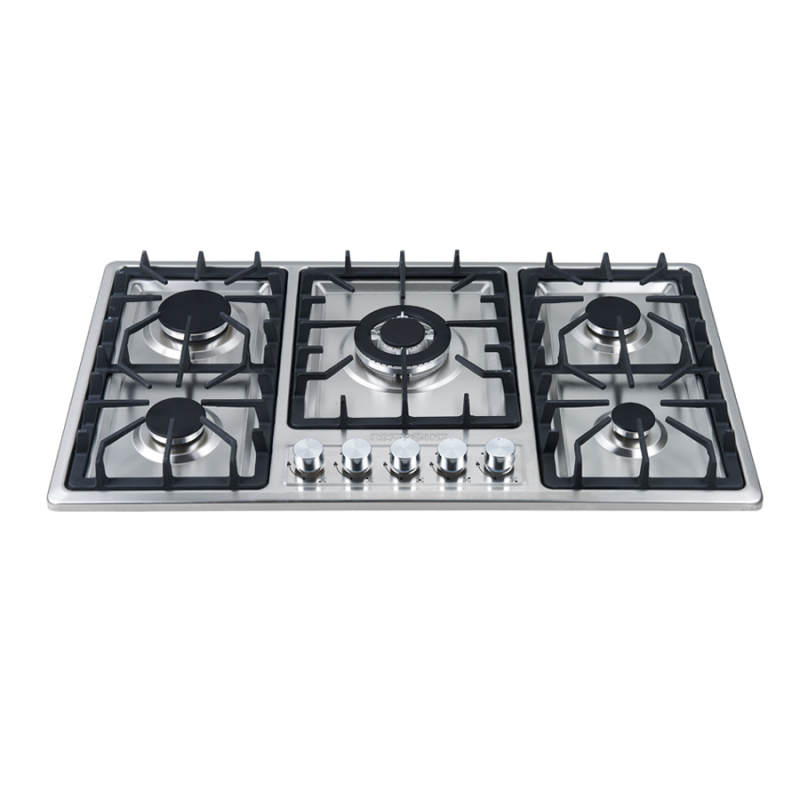 5 burners Black tempered glass Easy to operate hotel Portable Table Top Gas Stove
