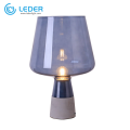 Meja Lampu Kaca Biru LEDER