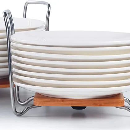 Adjustable TREND Plate Dish Holders Organizer - Fits 6"-13", Cabinets, Shelves, Cupboards, Corners