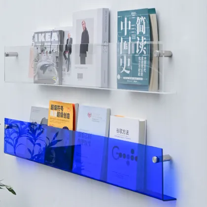 Klein Blue Acrylic Bookshelf: A Minimalist Style Bookstore Decor and Wall Bookshelf