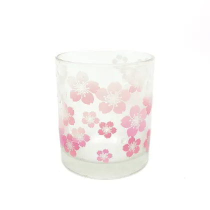 Popular Floral Sakura Glass Cup - Change Color Magic Cup, 11oz