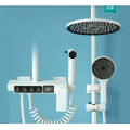 White Color Shower Panel European Shower Column With Faucet Mixer Bathroom Thermostatic Rain Bath Shower Sets