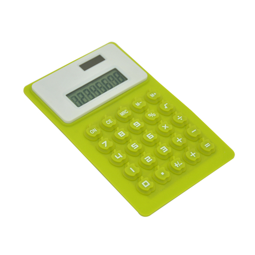 8 digits display dual power flexible silicon calculator