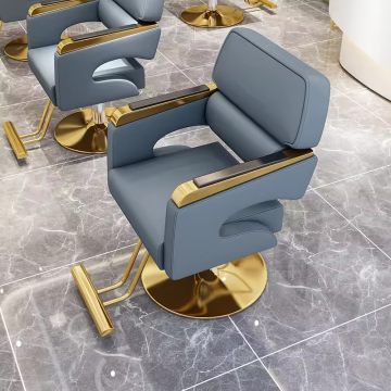 Professioneller Friseurstuhl zurücklehnen Friseurausrüstung Hair Chair Gold Chaise de Coiffure Werbekommer