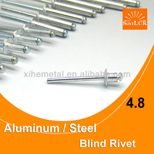 Open and flat head aluminum blind rivets