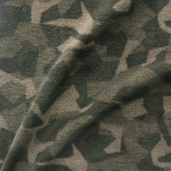 Recycled 100%Polyester Soft Handfeeling Disruptive Pattern Aop Polar Fleece Fabric for Garments Military Suits