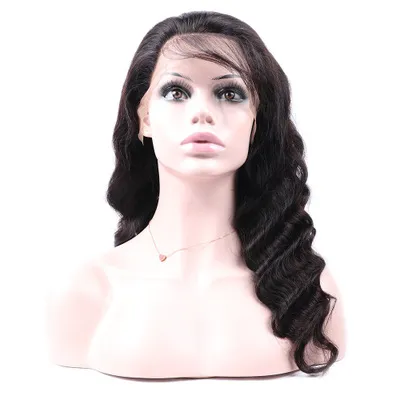 Eli cambodian vendor 100% human hair pre plucked loose deep wave swiss full lace wig