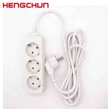 German 3-Way Power Extension Socket with Cord - European Style