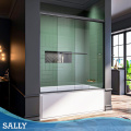 SALLY Matt Black Sliding Bathtub Bypass Shower Doors