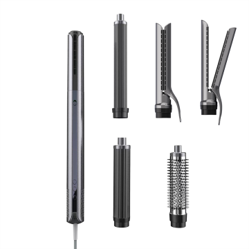 6-in-1 BLDC Motor Hot Air Ionic Hair Straightener Curler Brush Set