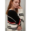 Cashmere pullover sweater pullover black stripe