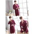 Lightweight summer silk satin robe sleepwear for men