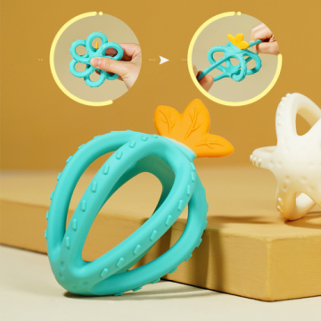 Customized Hot BPA-Free Chewable Silicone Baby Teether Toys Set