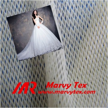 fabric for wedding dress polyester tricot warp knitted fabric 2016 wedding dress mesh fabric
