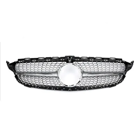 Front Silver Diamond Grille with Camera for New C-Class W205 2019-2020