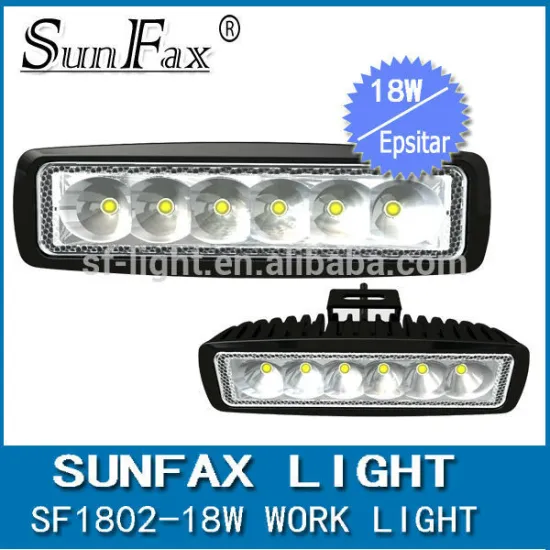 Hot sale 18w single row led work light , flood/ spot beam, mini led light bar for 4wd car