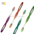 Three color handle massager tongue cleaner adult toothbrush