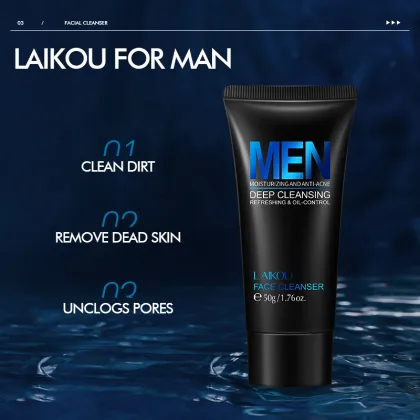 High Quality Organic Deep Cleanser for Men: Natural Face Wash with Acne Treatment and Whitening