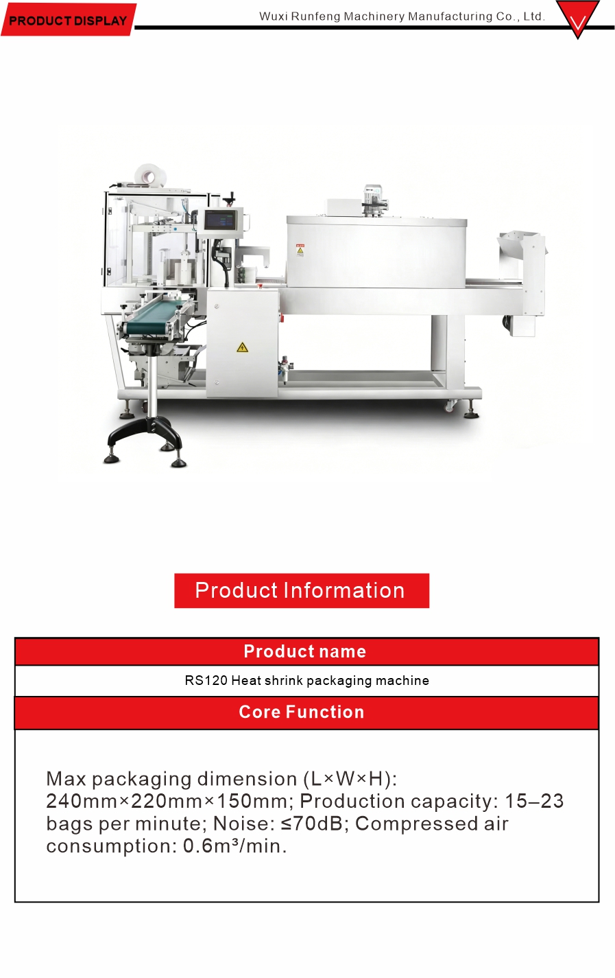 Continuous Heat Shrink Tunnel Machine