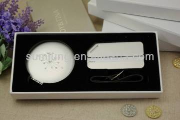 Aluminum makeup mirror and luggage tag gift set packing /wedding gift sets