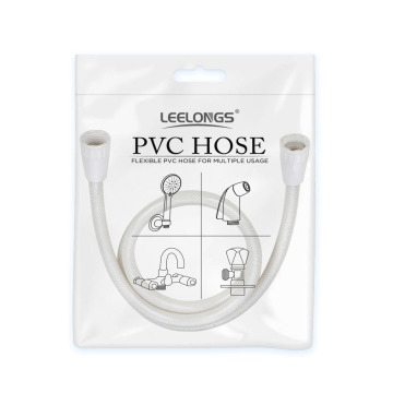 White PVC Plastic Toilet Flexible Bidet Shower Hose with Braided Wires (45cm/60cm/90cm/100cm/120cm)