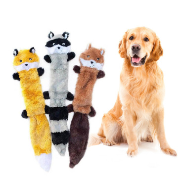 1Pcs New Pet Toy Cute Plush Chewing Dog Toy Squeak Animal Shape Wolf Rabbit Animal Plush Toy Interactive Toy Built-in BB Called