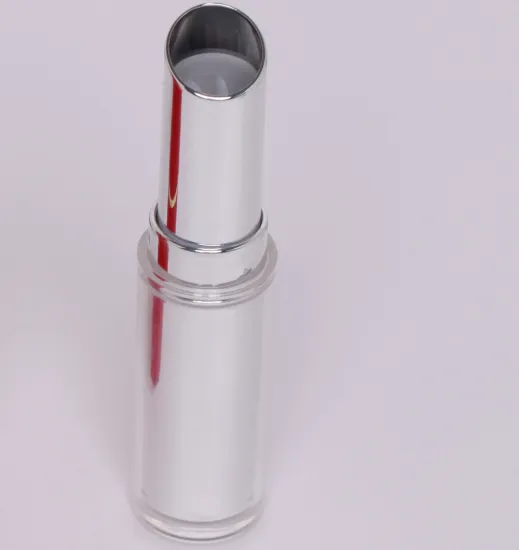 Silver plastic lipstick bottles