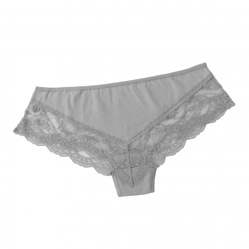 Gray Ladies Lace Patchwork Briefs