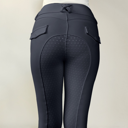 Dark Grey Equestrian Women Full Seat Silicone Breeches