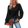 V Neck Long Sleeve Chiffon Shirt