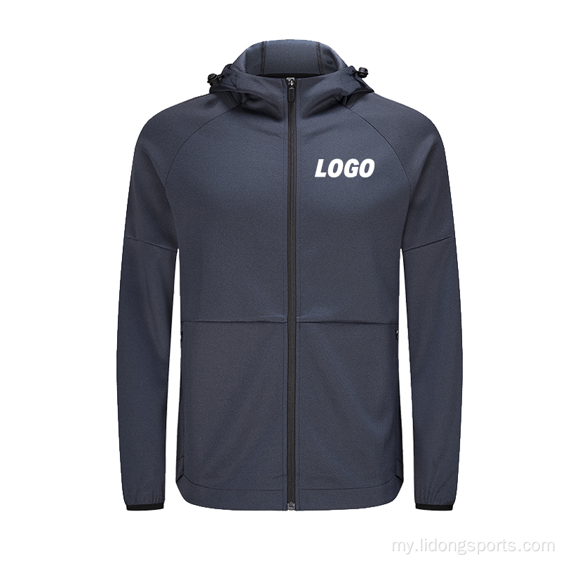 Hoodies နှင့်အတူ zipper polyester ဂျာကင်အင်္ကျီ