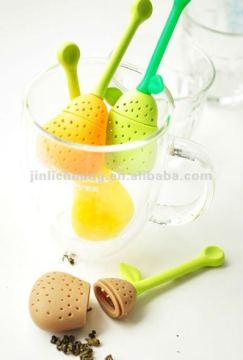 pear shape mini silicone tea pot with handle